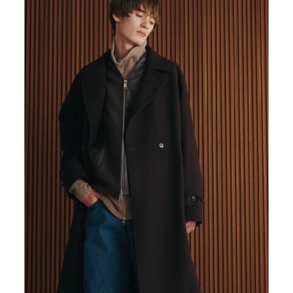 ウールカシミヤ二重織りメルトンダブルブレスコート | ナノユニバース