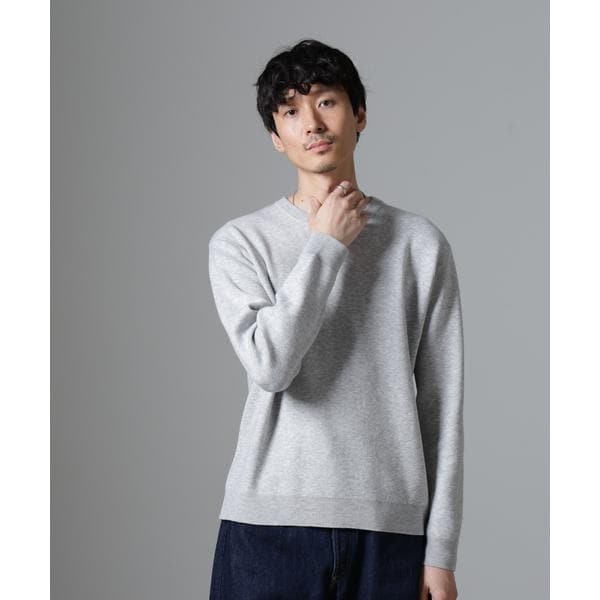 シルク混クルーネックニット
