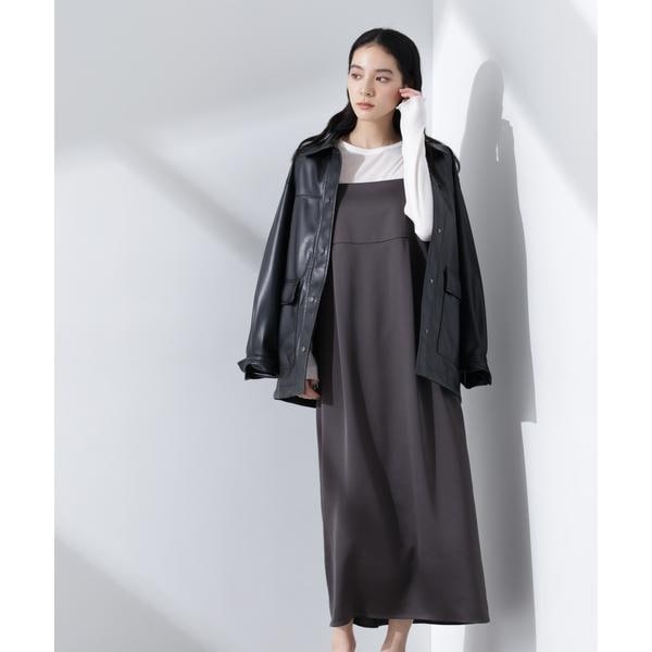 FORK&SPOON　テントラインUネックワンピース BLACK 1 URBAN RESEARCH DOORS｜FORK&SPOON バックレイヤードカットソー