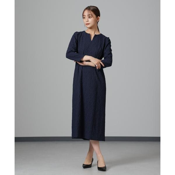 【美品】カットジャガードワンピース／ナノユニバース（NANO universe） 美品】カットジャガードワンピース／ナノユニバース（NANO