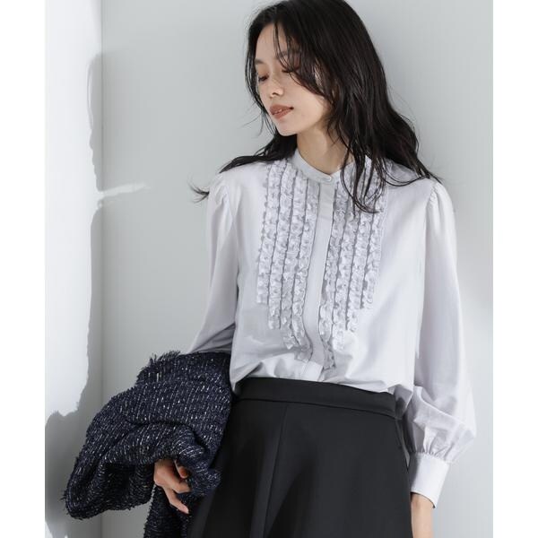 新品未使用　「星玲奈×NANO universe」タックスリーブバルーンブラウス 星玲奈 × NANO universe 」タック スリーブ バルーン ブラウス