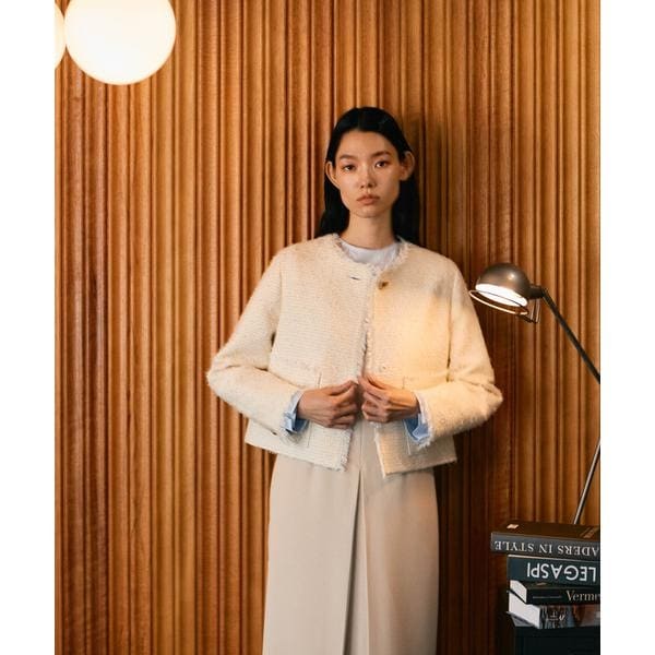 ★Spick and Span ダブルクロスVカラージャケット 36サイズ Spick & Span｜《追加》ドライダブルクロスVカラージャケット