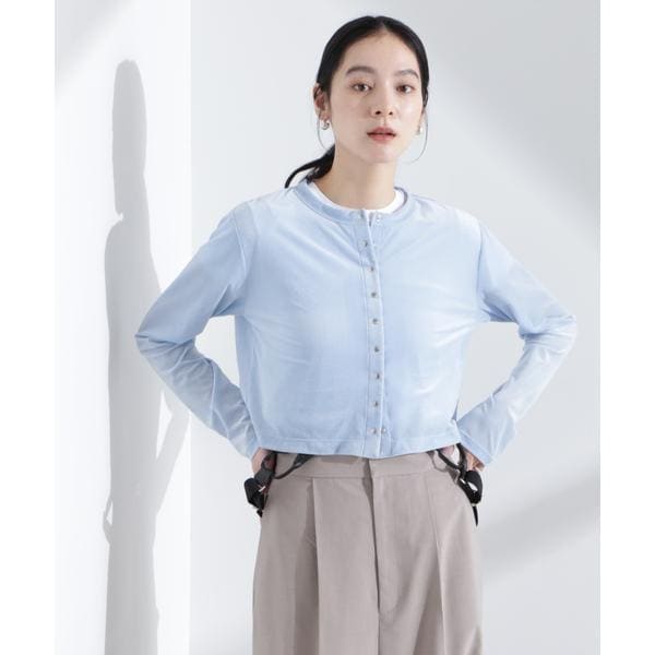 シアーベロアバックオープン5分袖Tシャツ | ナノユニバース(NANO
