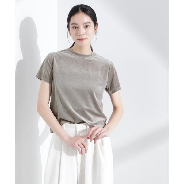 シアーベロアバックオープン5分袖Tシャツ | ナノユニバース(NANO