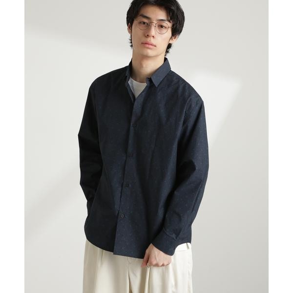 フラワーパターン 長袖シャツ オリジナルパターンフラワープリントシャツ 長袖 | ナノユニバース