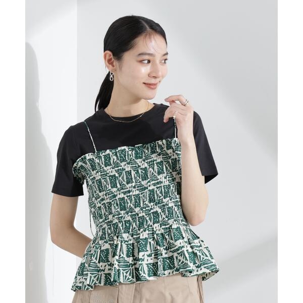 Sara mallika／COTTON POPLIN PRINT CAMI TOP | ナノユニバース(NANO