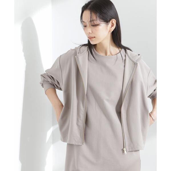 MC」coveross(R)ツイル調 冷感プレーティング天竺ジップアップパーカー