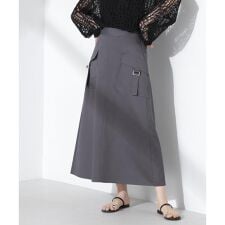 フラップポケットフレアスカート