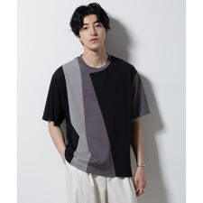 デザイン切替クルーネックTシャツ 半袖