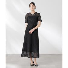 kaene／スパンコールレースドレス