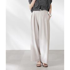 撥水UVストレッチタックワイドパンツ