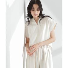 メランジドライ スキッパータックブラウス(セットアップ可)