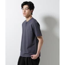 ジャージーサッカーヘンリーネックTシャツ 半袖