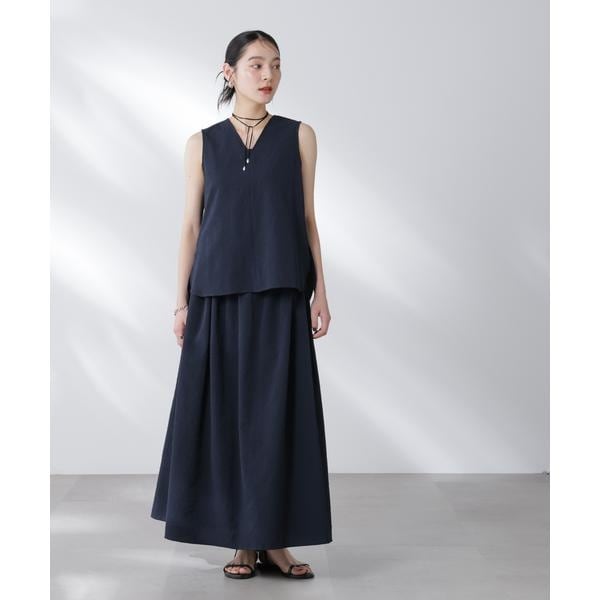 JOURNAL STANDARD リネンハーフスリーブマキシフレアワンピース JOURNAL STANDARD（ジャーナルスタンダード）の「□《追加