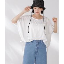 吸水速乾抗菌防臭クロップドドロストトップス