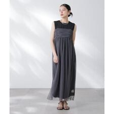 チュールキャミ×カットワンピースセット
