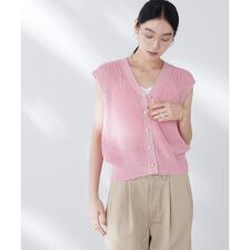 ペーパーヤーン畦ニットベスト