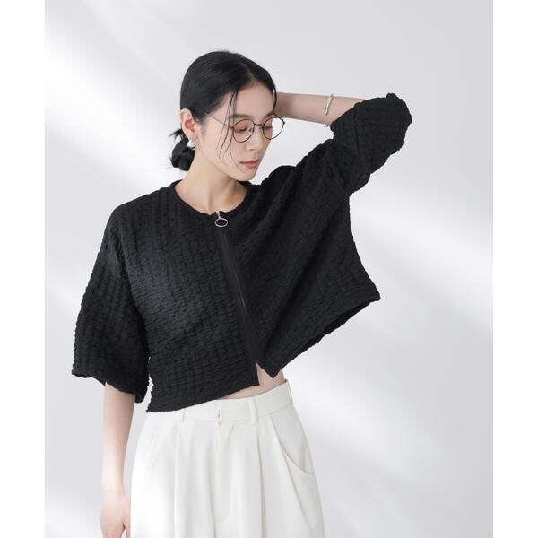 フクレシャーリングzipカーディガン | ナノユニバース(NANO