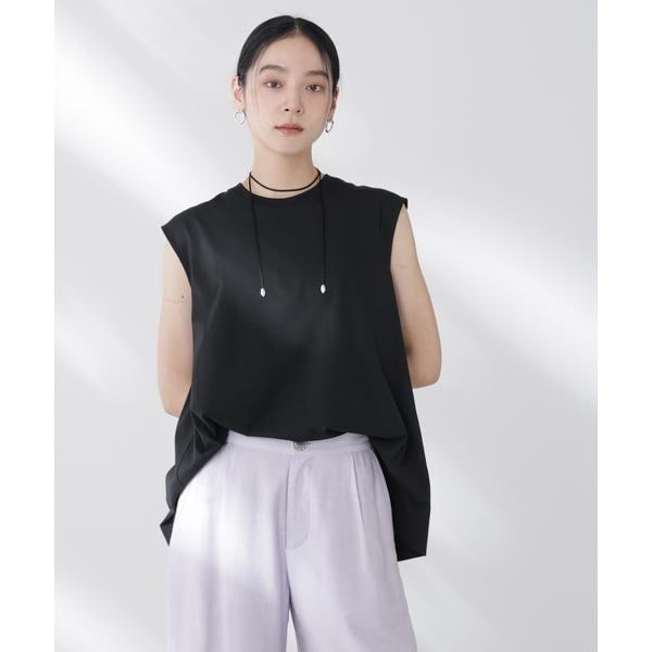 tシャツ NANOFINE強撚コットンノースリーブトップス レディース NANOFINE強撚コットンノースリーブトップス | ナノユニバース