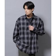 ナノユニバース(NANO universe)のビッグドレープチェックシャツ 長袖