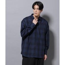 ナノユニバース(NANO universe)のビッグドレープチェックシャツ 長袖