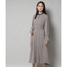 スタンドバイカラーベルト付きワンピース