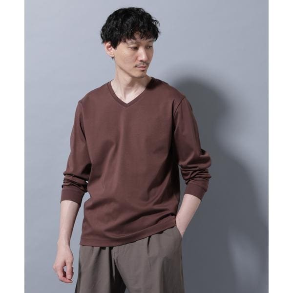 ★未使用★nano universe ナノユニバース/レッド系・ウエストリボン付き バンドカラー シャツワンピース/羽織OK/手洗い◎/フリーサイズ ファッション ロングスカート