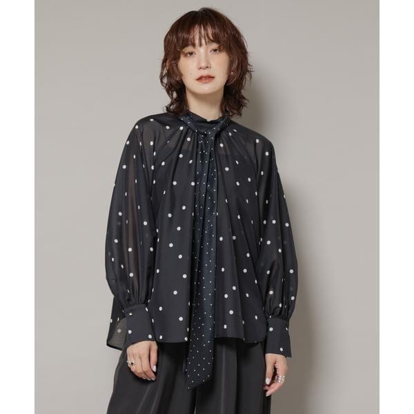 フラワープリントギャザーバルーンブラウス | ナノユニバース(NANO