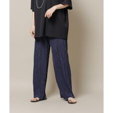 ランダムプリーツカットセミワイドパンツ(セットアップ可)