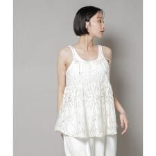 テープ刺繍チュール前後2wayキャミソールビスチェ(セットアップ可)