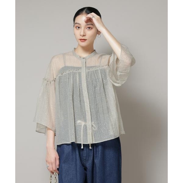 SHIPS for women / シップスウィメン 〈手洗い可能〉RENU ソフト タイプライター スキッパー 5分袖 ブラウス 手洗い可能〉RENU ソフト タイプライター スキッパー 5分袖