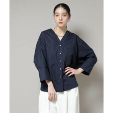 Vネックオーバーサイズシャツ