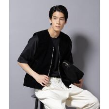 フロッキーデニム  ZIPベスト