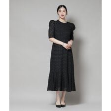 troisieme chaco／カットジャガードワンピース