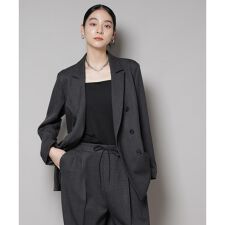 ストレッチサージチェックダブルジャケット(セットアップ可)