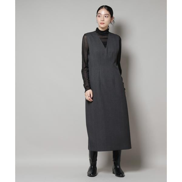 ノースリティアードドッキングワンピース WEB限定／ノースリーブリブ×ティアードドッキングワンピース