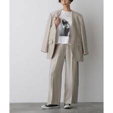 「STEVELOUR」サテンタックワイドパンツ(セットアップ可)