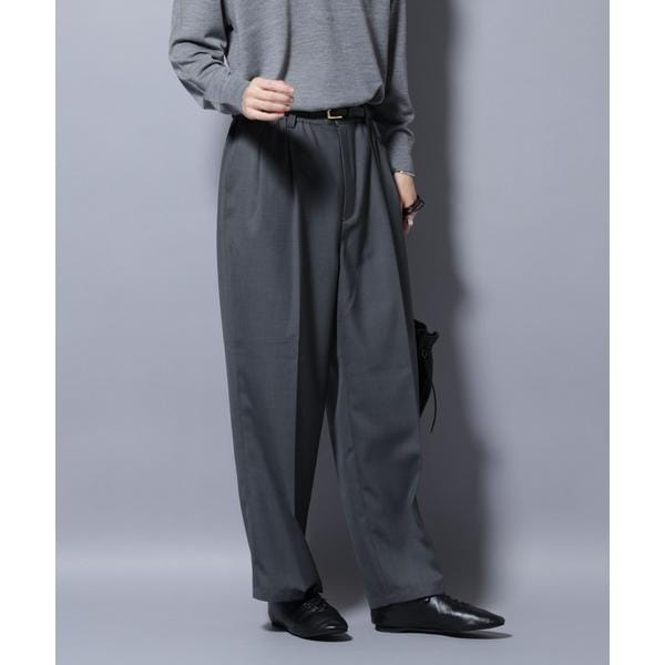 大人のワイドパンツ」シャークスキンイージースラックス | ナノ