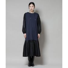 ナノユニバース(NANO universe)のハシゴレーススリーブ異素材コンビワンピース