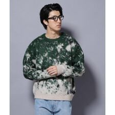 アート柄クルーネックニット2 ブライトカラー