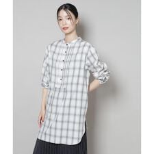 ピンタックデザインチェックプルオーバーブラウス