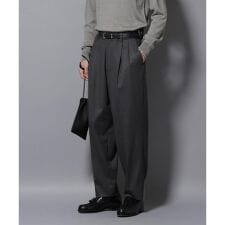 微起毛ワイド2タックテーパードパンツ