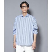 「大人のワイドシャツ」レギュラーカラー ストライプ長袖