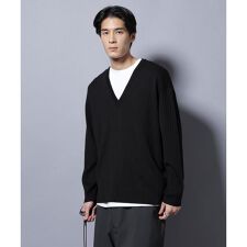 CICA&UVカット リブニットVネック