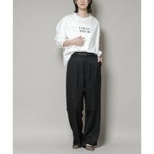 サイドタブセンタープレスセミワイドパンツ