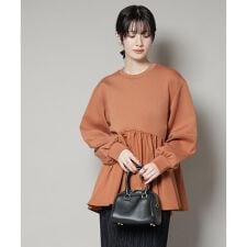 布帛コンビペプラムカットトップス