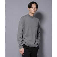 シルク混モックネックニット