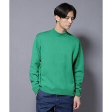 シルク混モックネックニット