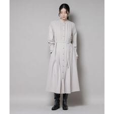 ダブルクロスベルト付きタックワンピース