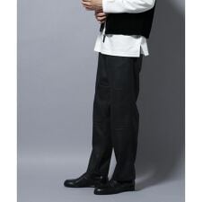 ナノユニバース(NANO universe)のヴィンテージライクフェイクレザー ダブルニーテーパードパンツ